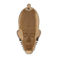 Brown Polystone Primitive African Mask Sculpture 8" x 4" x 18"
