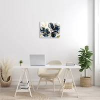 Stupell Industries Blue Swirling Modern Flowers Canvas Wall Art