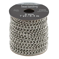5mm Stainless Steel Curb Chain Spool, 7yd. by Bead Landing™