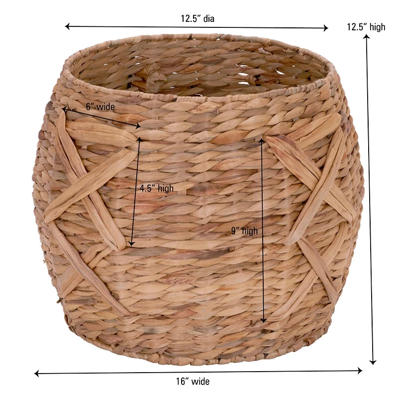 Household Essentials 16" X-Weave Round Wicker Floor Basket