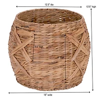 Household Essentials 16" X-Weave Round Wicker Floor Basket