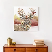 Ornate Autumn Deer 16" x 16" Canvas Wall Art