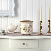 8" Tuscan Ceramic Floral Print Planter