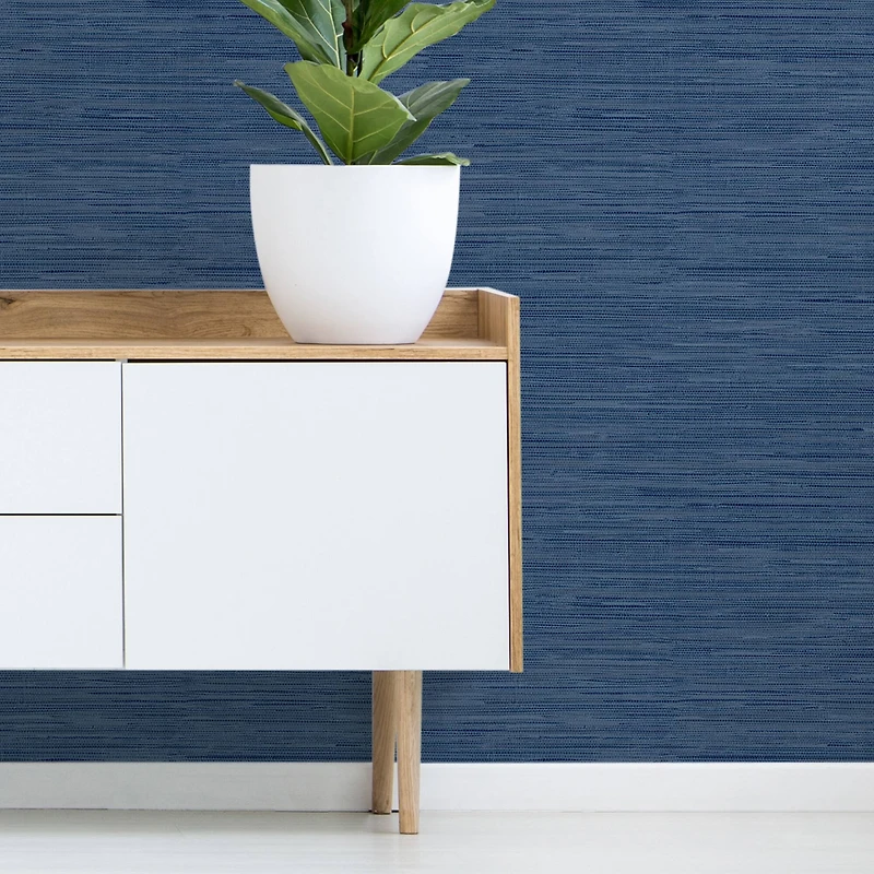 InHome Avery Weave Navy Peel & Stick Wallpaper