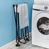 Honey Can Do Black/ Single Bounce Back Hamper with Wheels and Lid