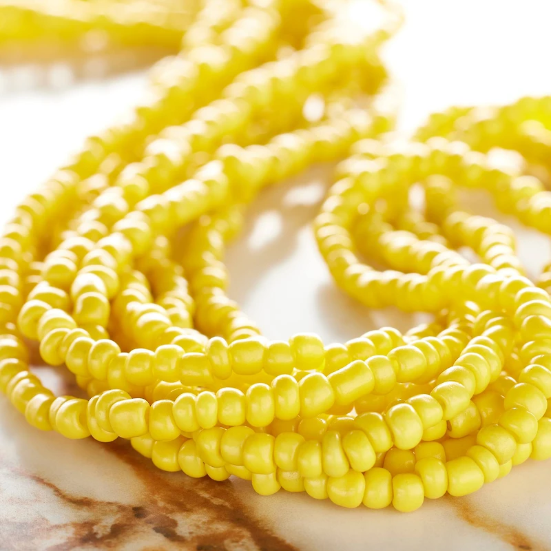 12 Pack: Yellow Glass Rondelle Seed Beads, 6/0 by Bead Landing™
