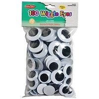Charles Leonard Jumbo Black Round Wiggle Eyes, 2 Packs of 100
