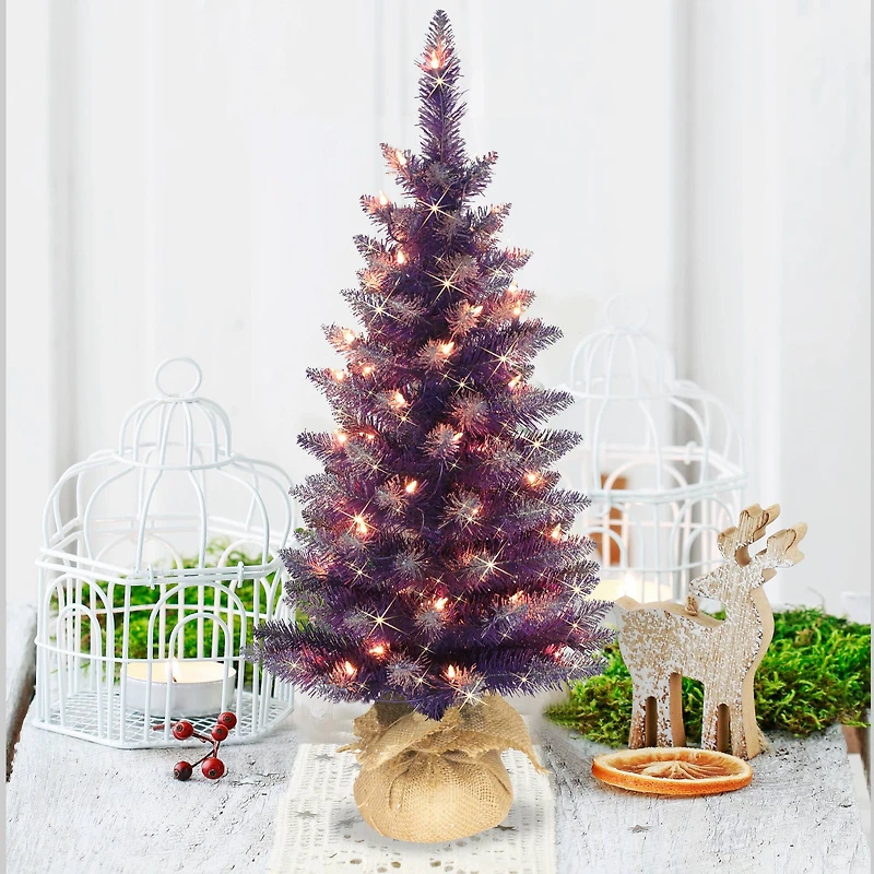 3ft. Pre-Lit Fashion Artificial Christmas Tree, Clear Lights