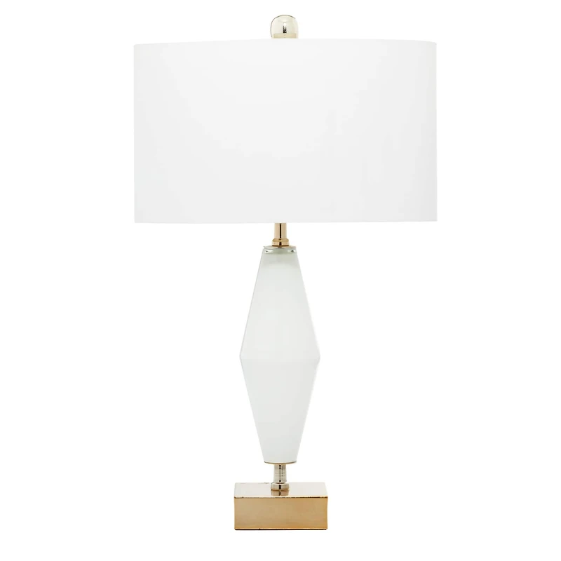 31" Gold Glass Transitional Table Lamp