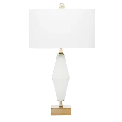 31" Gold Glass Transitional Table Lamp
