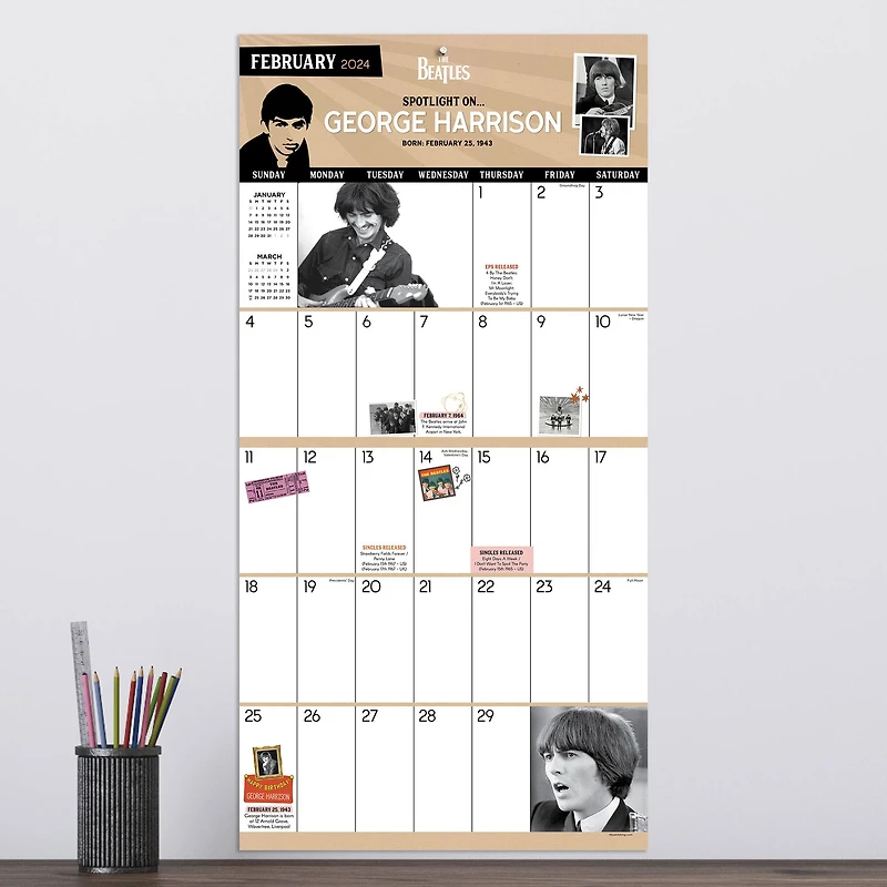 TF Publishing 2024 The Beatles: A Day in the Life Wall Calendar