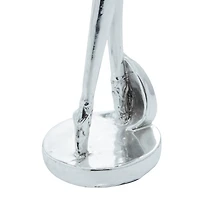 Set of 3 Silver Polystone Modern Dancer Sculpture, 18", 18", 16"