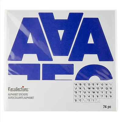 12 Packs: 74 ct. (888 total) 4" Blue Block Alphabet Stickers by Recollections™