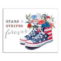 Stars and Stripes Sneakers Canvas Wall Art