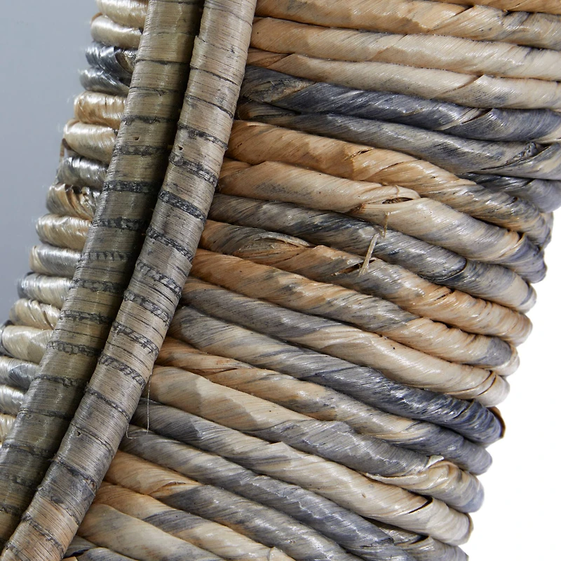 35" Gray Temper Border Coastal Style Round Wall Mirror