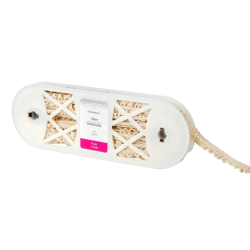 9/16" Pink Crochet Lace Trim by Celebrate It®