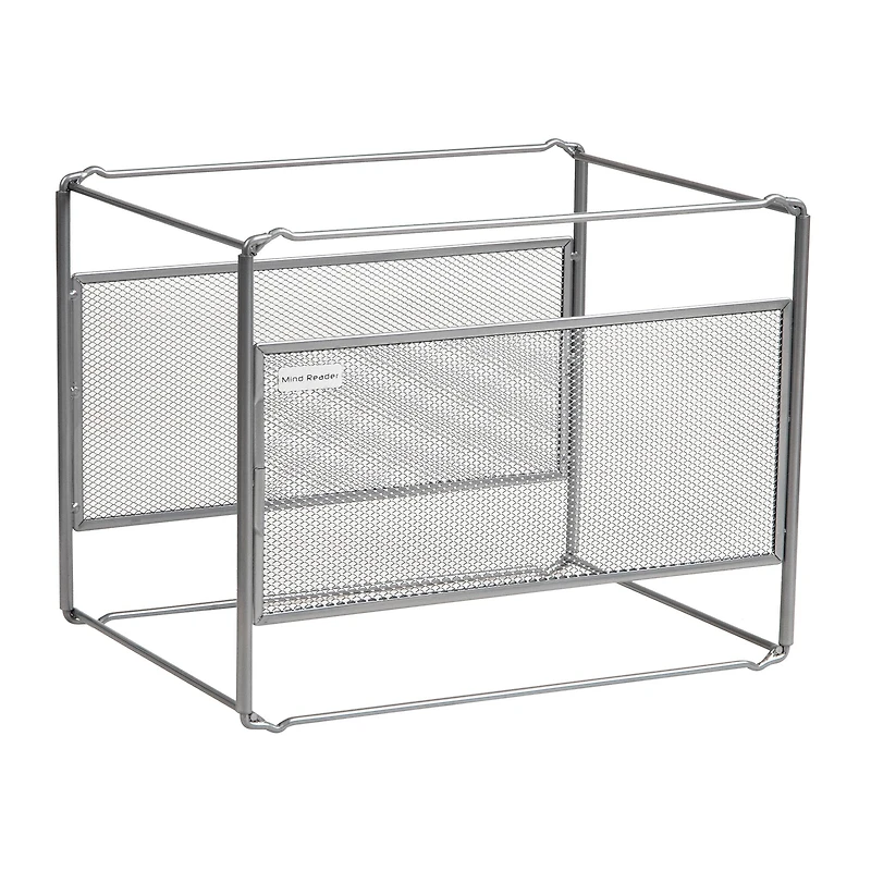Mind Reader Hanging File Folder Organizer, Desktop Organizer, Storage, Office, Metal Mesh, Silver