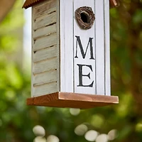Glitzhome® 14.75" Distressed Wood HOME Birdhouse