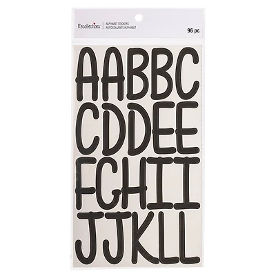 12 Pack: Black Large Font Alphabet Stickers by Recollections™