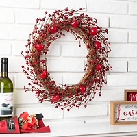 Glitzhome® 18" Valentine's Berry Wreath