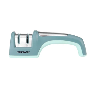 Farberware Edgekeeper Teal 2-Stage Handheld Kitchen Knife Sharpener
