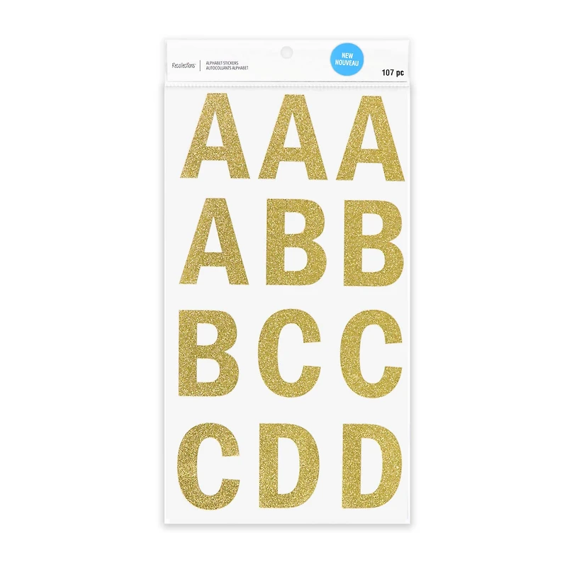 Gold Glitter Alphabet Stickers by Recollections™