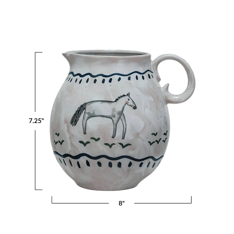 Hello Honey® 7.25" Horse Stoneware Pitcher
