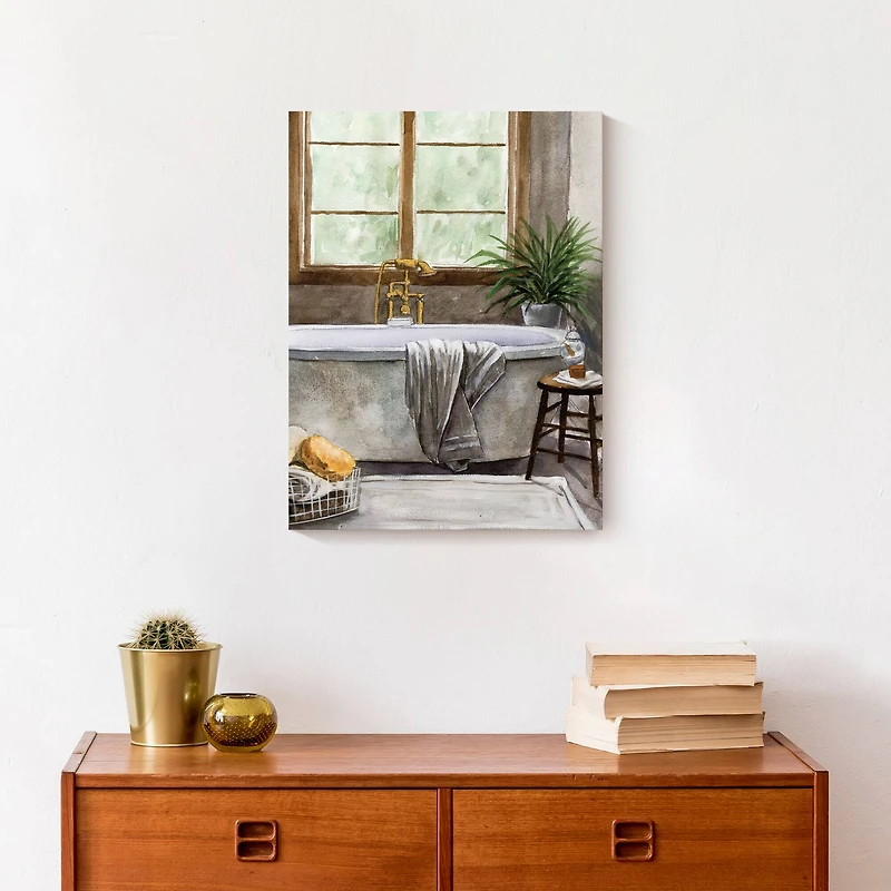 Homey Bathroom 12" x 16" Canvas Wall Art