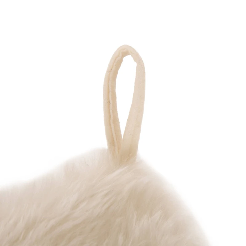 Glitzhome® 21" White Plush Stocking, Set Of 2