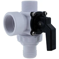 Swim Central 6.25" White HydroTools Swimming Pool & Spa Standard Left Outlet 3-Way Ball Valve