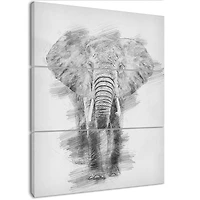 Designart - Black and White Elephant Pencil ketch