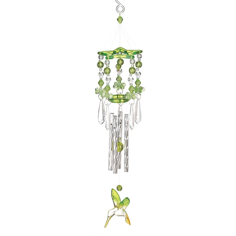 13" Green Hummingbird Wind Chimes