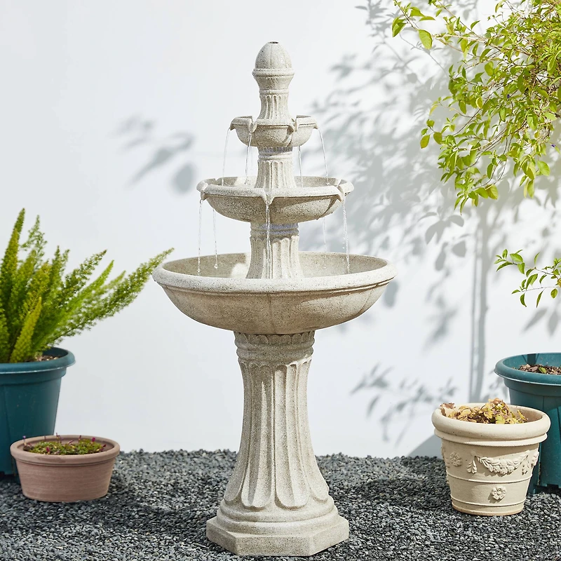 Glitzhome® 45" 3-Tier Ceramic Outdoor Fountain