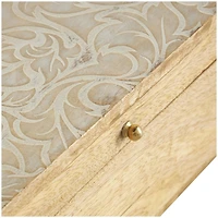 Brown & Whitewashed Scroll Storage Box Set