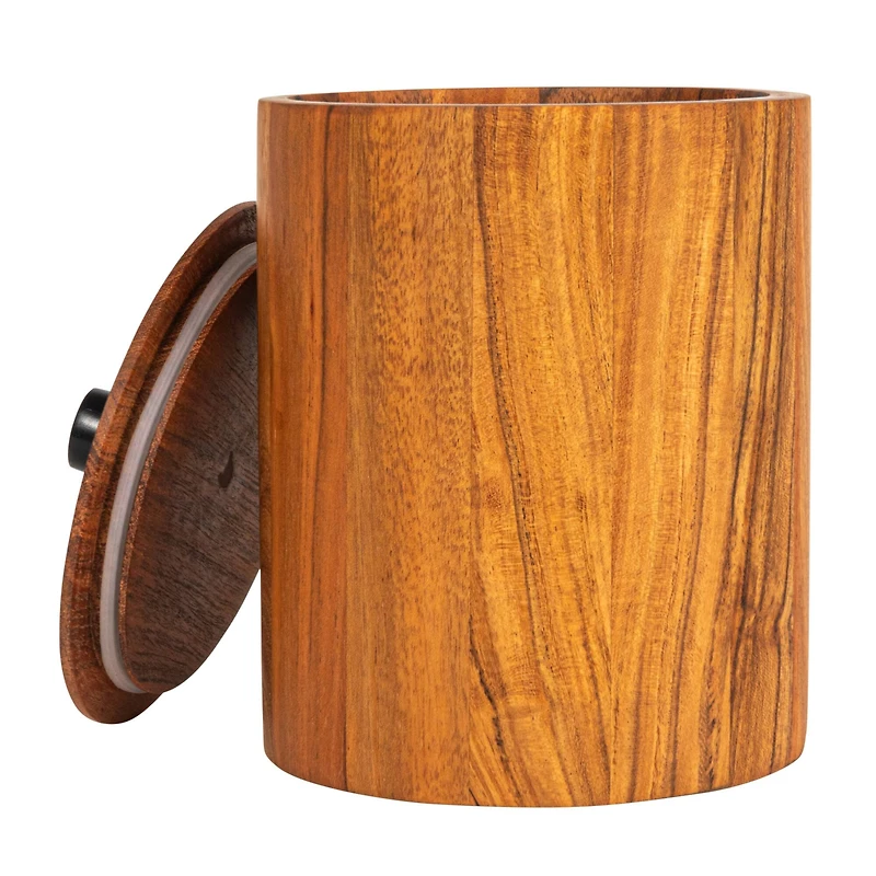 Hello Honey® 6.5" Natural Compact Acacia Wood Canister with Handle
