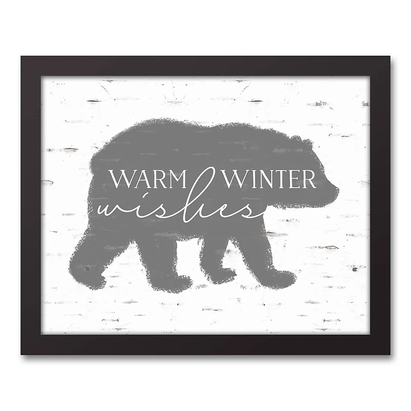 Warm Winter Wishes 11x14 Black Framed Canvas