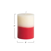Hello Honey® 4" Red & Cream Unscented Pillar Candle