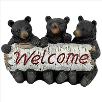 Design Toscano 12" Black Bear Cubs Welcome Statue