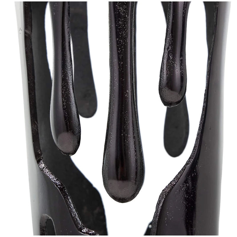 Black Contemporary Aluminum Drip Vase Set
