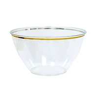 Gold Rim Plastic Party Bowl by Celebrate It