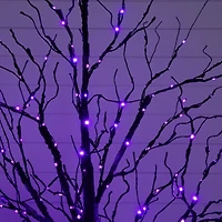 5ft. Pre-Lit Halloween Black Twig Artificial Tree with 240 Orange & Purple LED Lights