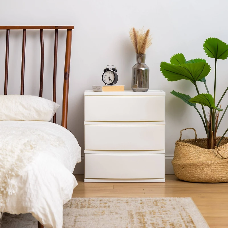 IRIS® 29.5qt. White Wide 3-Drawer Stacking Chests, 2ct.