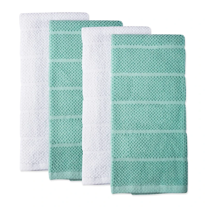 DII® Aqua & White Basic Chef Terry Dishtowel Set
