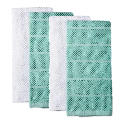 DII® Aqua & White Basic Chef Terry Dishtowel Set