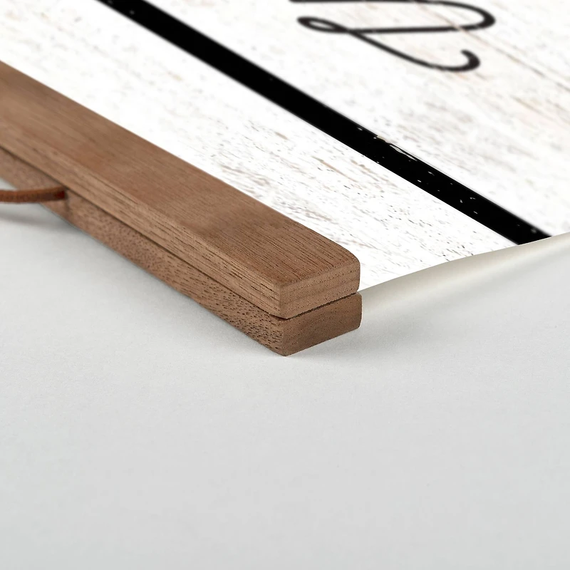 Welcome Laundry Room 20" x 16" Teak Hanging Canvas