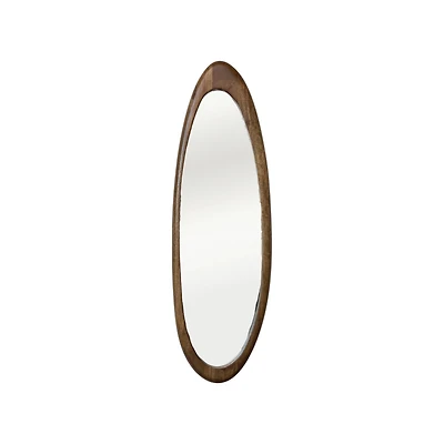 Hello Honey® 40" Natural Brown Oval Mango Wood Framed Wall Mirror