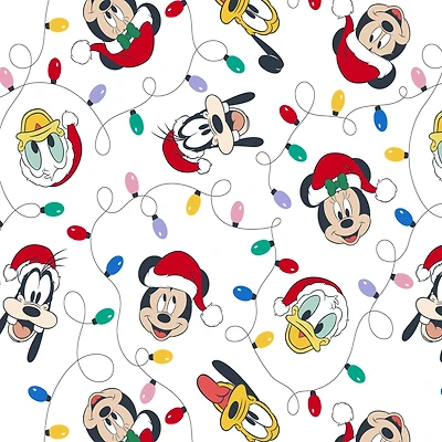 Disney® Mickey & Friends Christmas Lights Cotton Fabric 