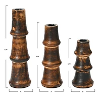 Hello Honey® Wooden Waves Taper Candle Holder Set