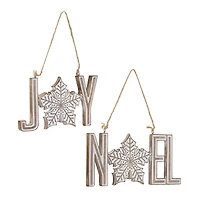 Joy & Noel Snowflake Ornament Set