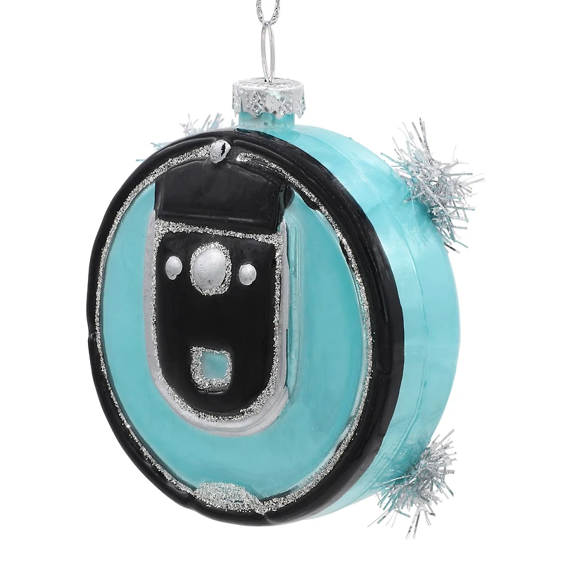 3.5" Black & Blue Vacuum Glass Ornament by Ashland®
